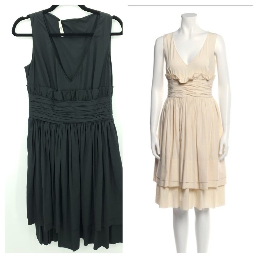 VTG 2007 Prada Cotton Fit and Flare Midi Dress 44IT/8US Black